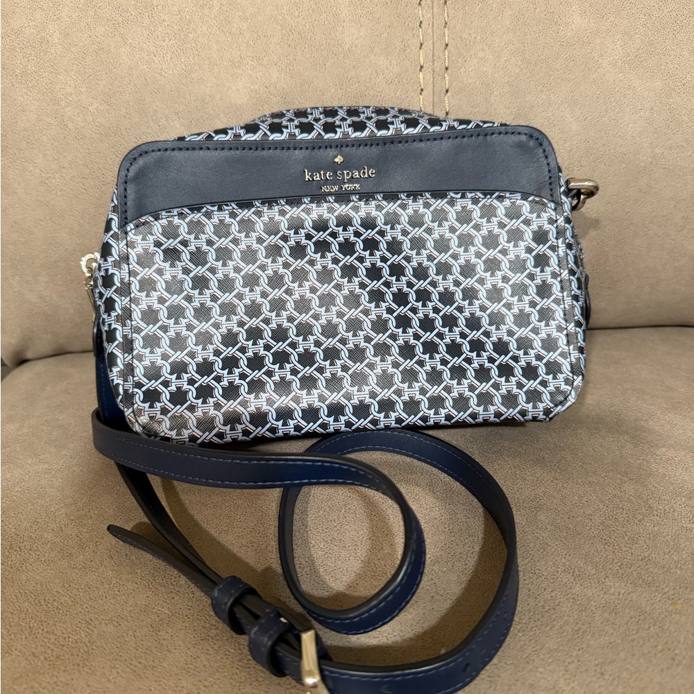 Kate Spade Blue and White Crossbody Bag